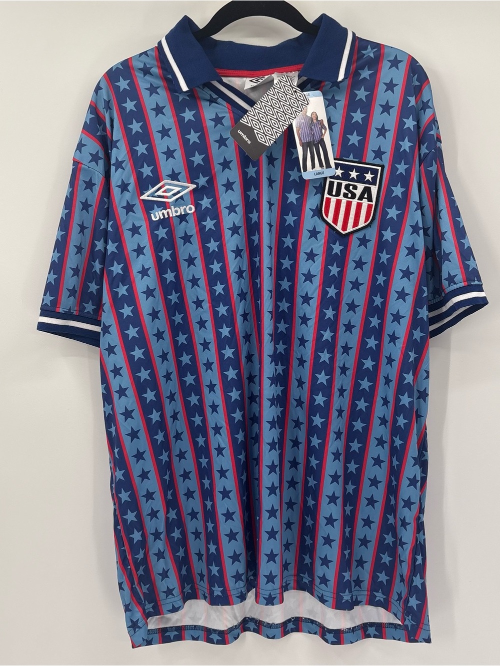 Umbro USA Star-Striped Soccer Jersey - Light Blue/Navy/Red